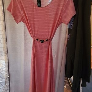 Pink dress with belt XL